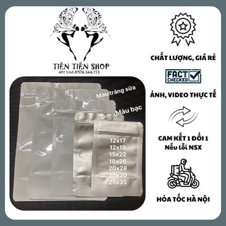 100 gam túi zip đáy đứng 2 mặt bạc, 2 mặt trắng sữa đựng đồ tiện dụng tientienshop
