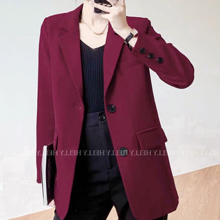 Áo blazer nữ phom suông 2 lớp đỏ | đen | helly shop