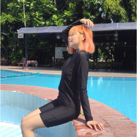 Đồ bơi nữ bigsize kín đáo tay dài quần dài Áo tắm học sinh chống nắng KONKUN MS136