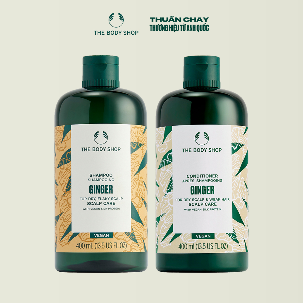 Combo Dầu Gội The Body Shop Ginger Scalp Care Shampoo 400ml & Dầu Xả Ginger Scalp Care Conditioner 400ML