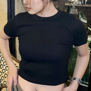 Shemin.Home_Áo thun nữ ngắn tay form ôm body, áo babytee chất vải cotton thun tăm mềm mát co dãn_A013