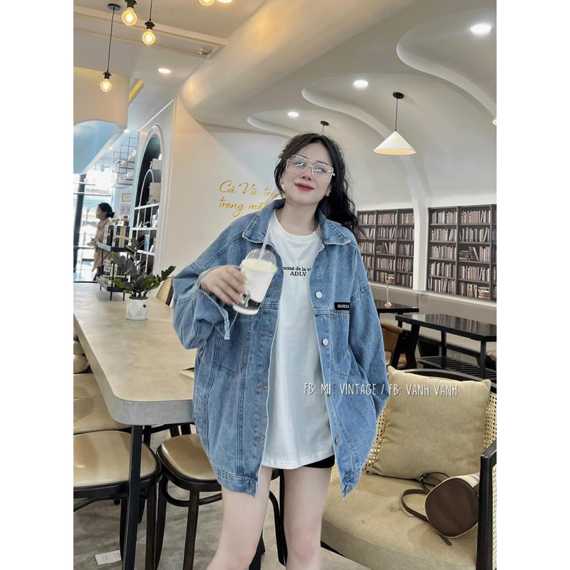 Áo khoác jean form rộng