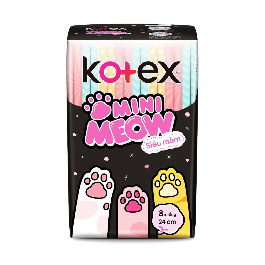 Băng vệ sinh Kotex Mini Meow Siêu mềm Có cánh