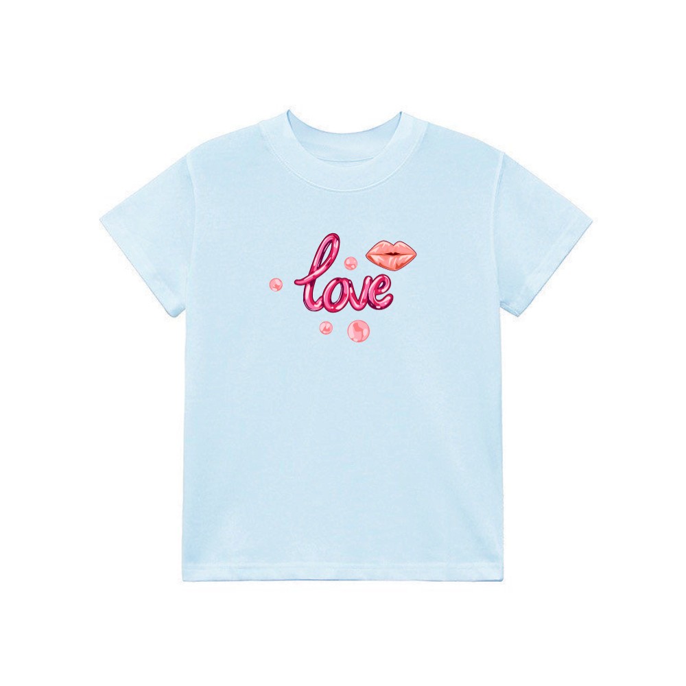 Áo Thun Form Fit Mẫu Lips Love. Áo Baby Tee Chất Cotton Co Giãn, Mền Mịn