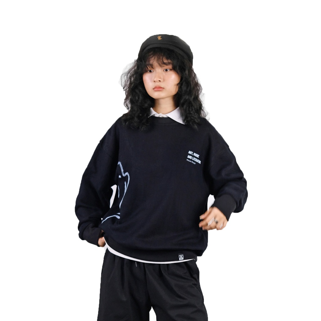 MONATA BLUELIGHT ART - Áo Sweater nỉ unisex