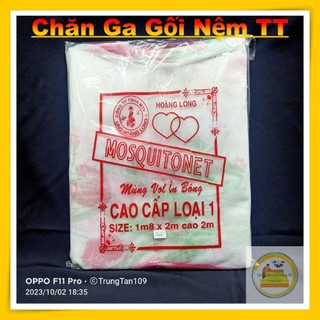 Mùng voan bông có cửa 1m6 x 2m - Mùng ngủ in bông - Màn ngủ chống muỗi