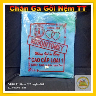 Mùng voan bông có cửa 1m4 x 2m - Mùng ngủ in bông - Màn ngủ chống muỗi