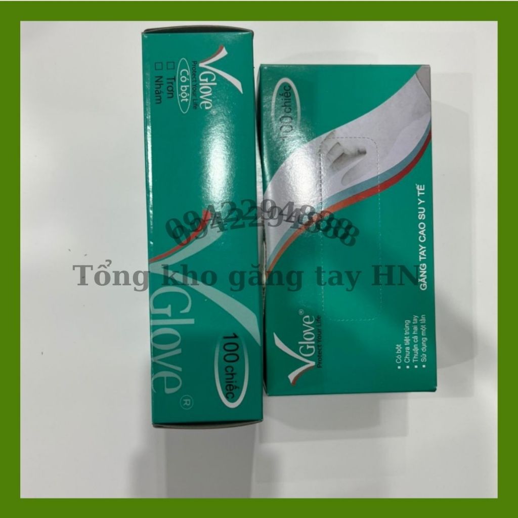 Găng tay y tế không bột, bao tay y tế không bột, găng tay cao su y tế hàng chính hãng