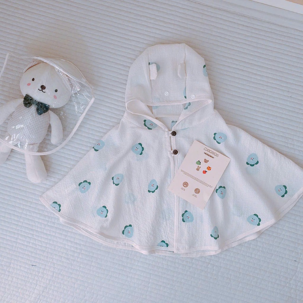 Áo choàng Monona kèm mũ và chắn giọt bắn cho bé từ sơ sinh đến 3 tuổi