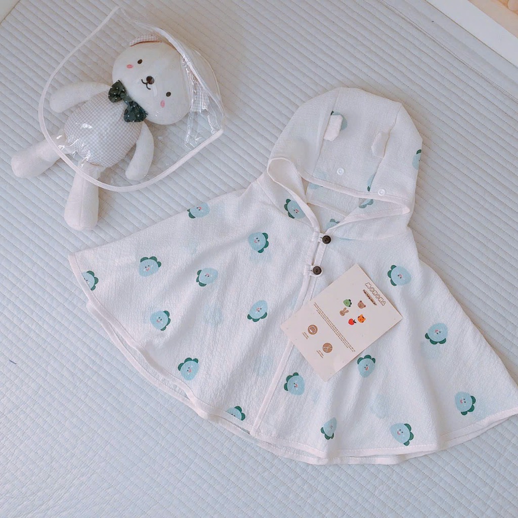 Áo choàng Monona kèm mũ và chắn giọt bắn cho bé từ sơ sinh đến 3 tuổi