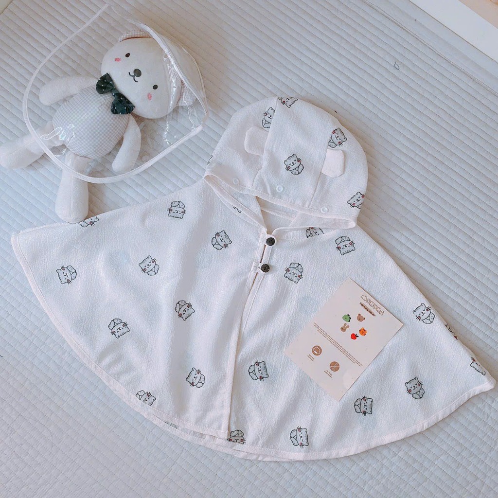 Áo choàng Monona kèm mũ và chắn giọt bắn cho bé từ sơ sinh đến 3 tuổi
