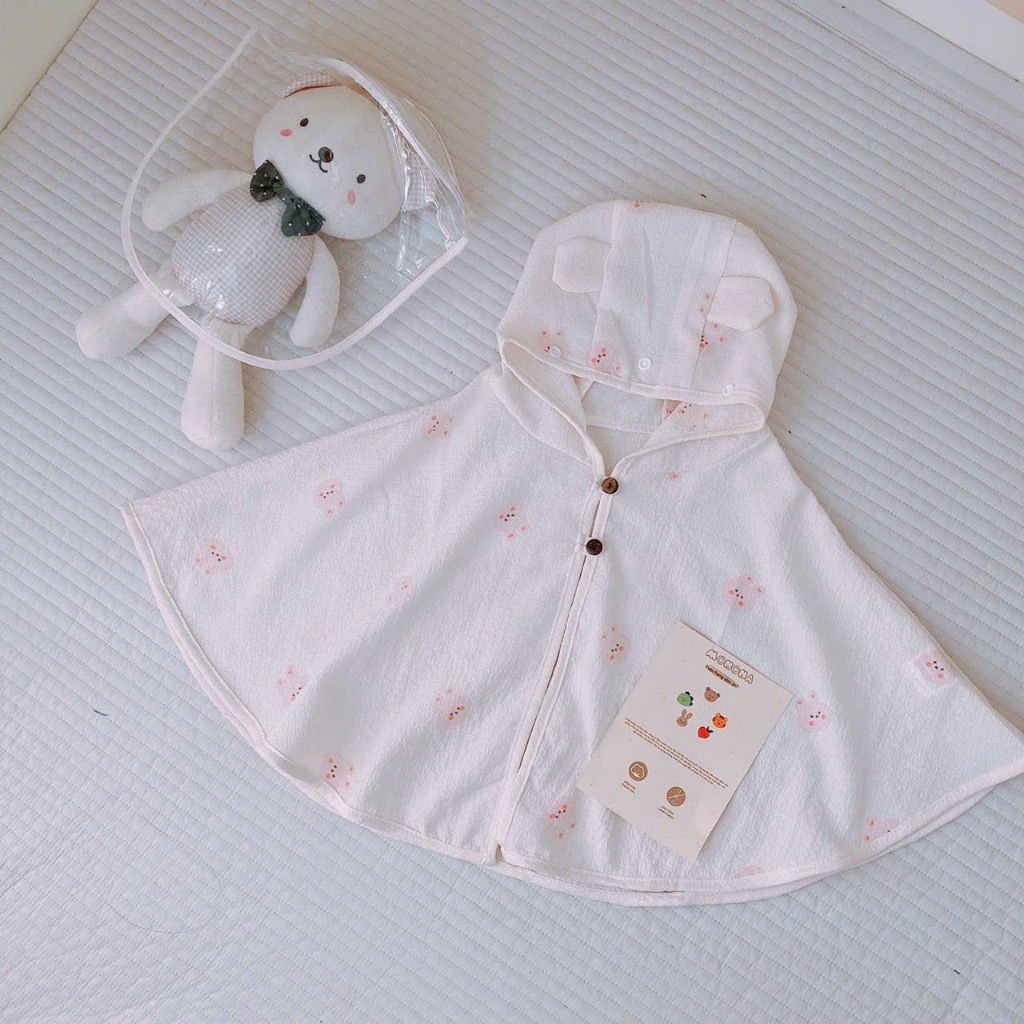 Áo choàng Monona kèm mũ và chắn giọt bắn cho bé từ sơ sinh đến 3 tuổi