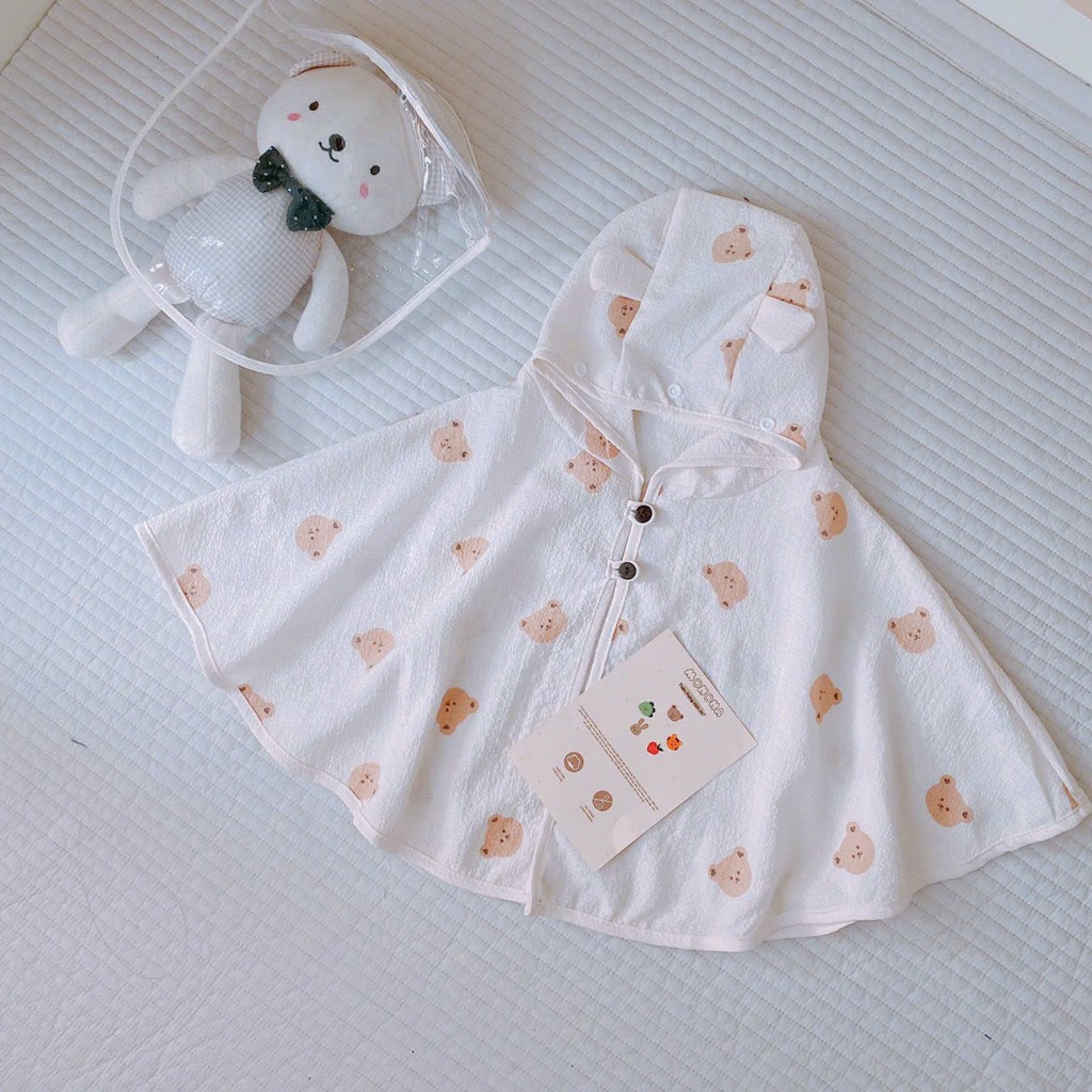 Áo choàng Monona kèm mũ và chắn giọt bắn cho bé từ sơ sinh đến 3 tuổi