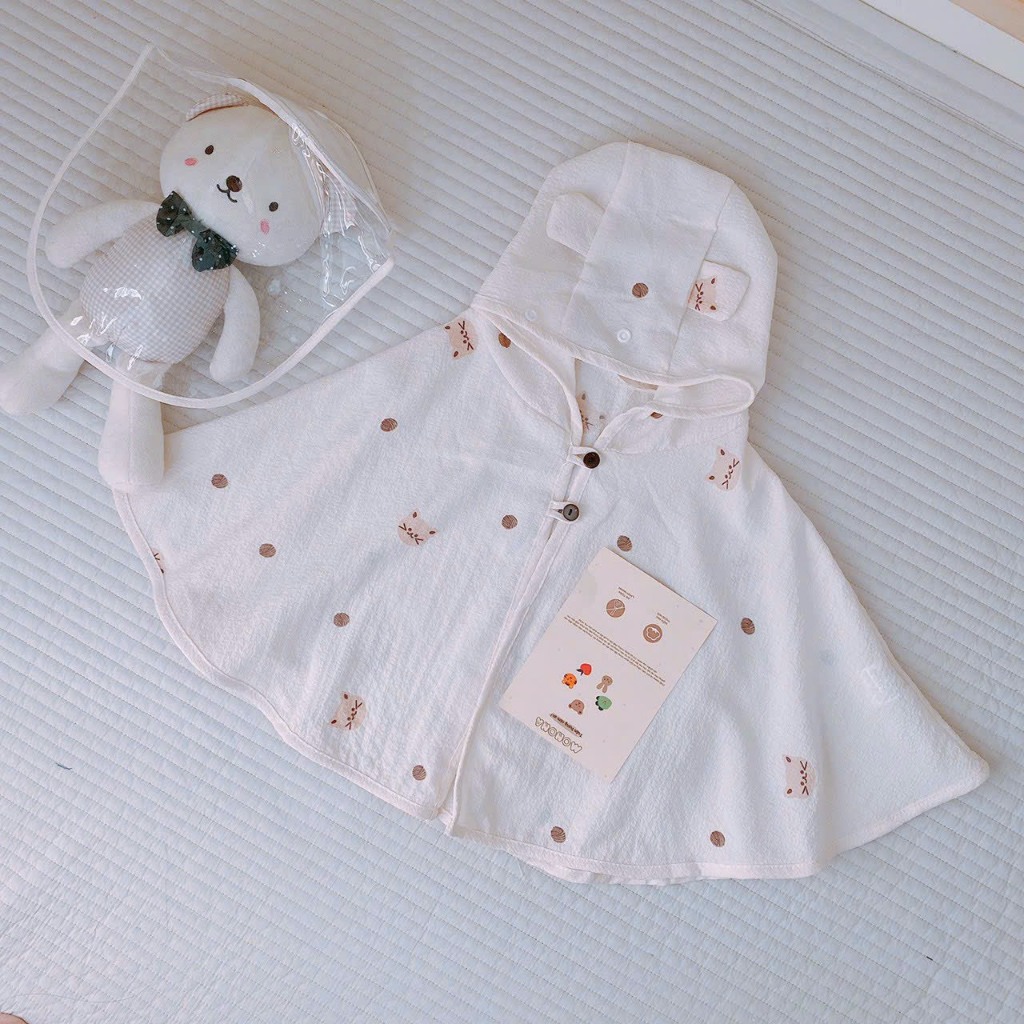 Áo choàng Monona kèm mũ và chắn giọt bắn cho bé từ sơ sinh đến 3 tuổi