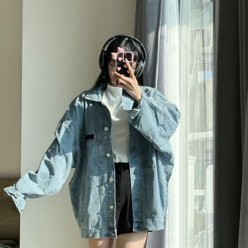 Áo khoác jean form rộng