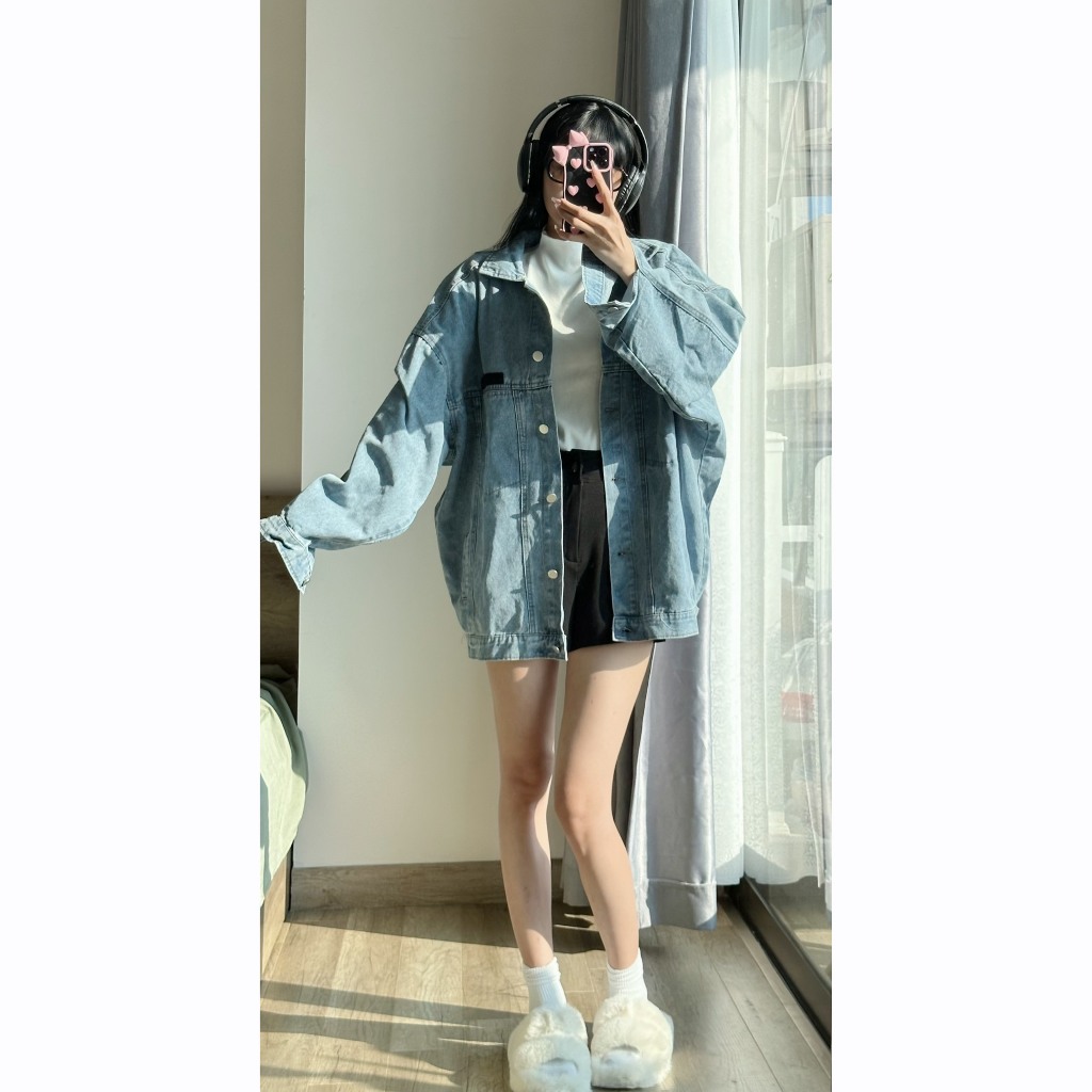 Áo khoác jean form rộng