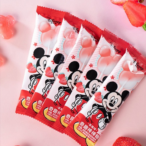 Combo 10 Que Kẹo Mút Trái Cây Chuột Mickey 4 Vị Dâu/ Đào/ Nho/ Cam