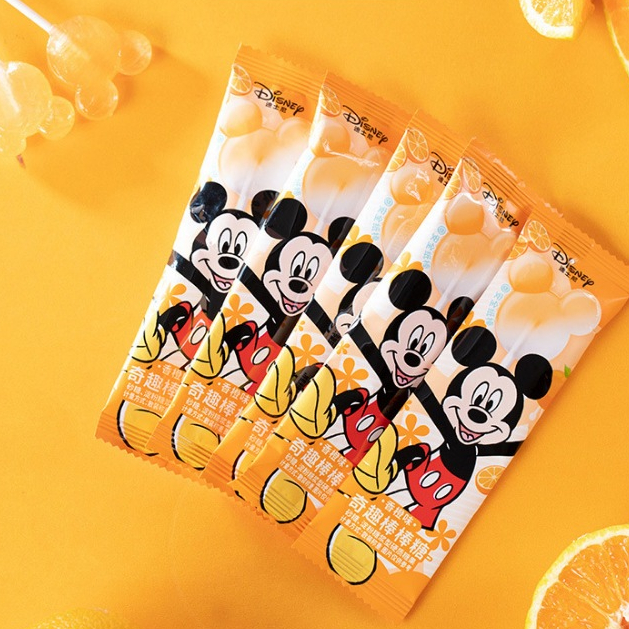 Combo 10 Que Kẹo Mút Trái Cây Chuột Mickey 4 Vị Dâu/ Đào/ Nho/ Cam