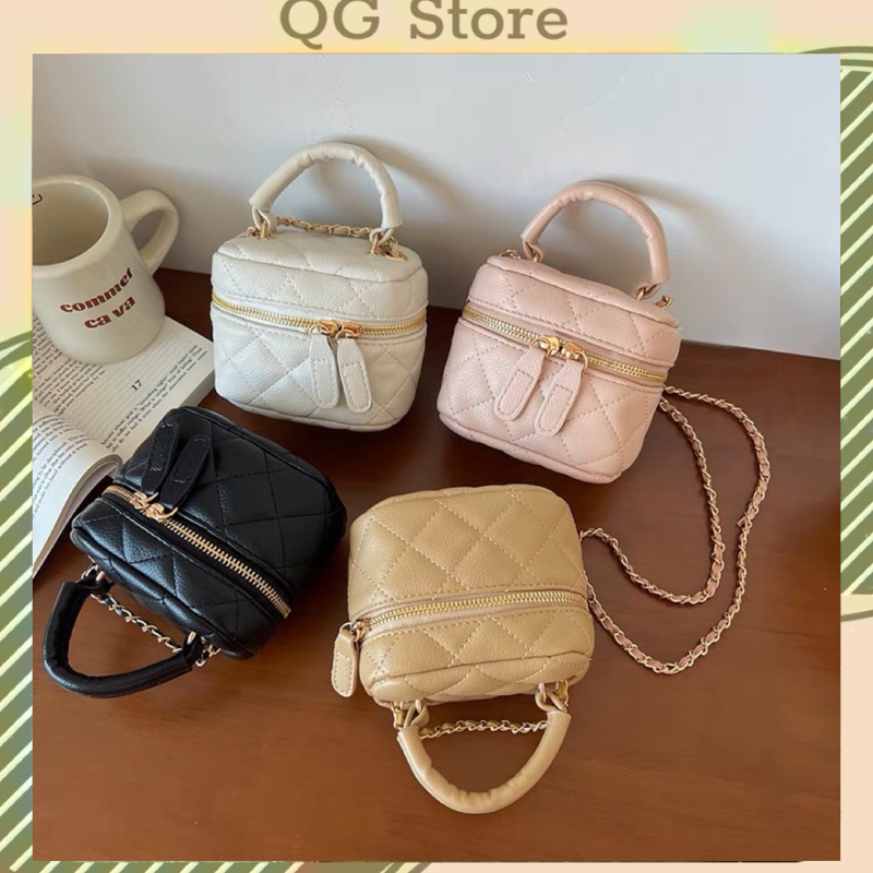 Túi Mini Túi Xách Nữ Đeo Chéo Chần Trám Basic Nhỏ Xinh QG Store