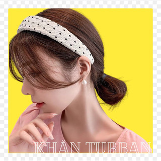 Cài tóc chấm bi cổ điển - Băng đô tóc chấm bi dễ thương - Khăn Turban