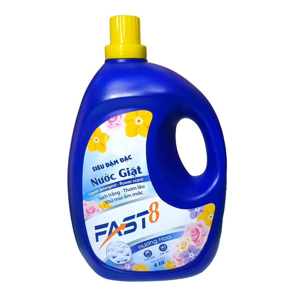 Nước Giặt Fast8 Hương Hoa 4 Lít Siêu Sạch Dùng Cho Máy Giặt Và Giặt Tay