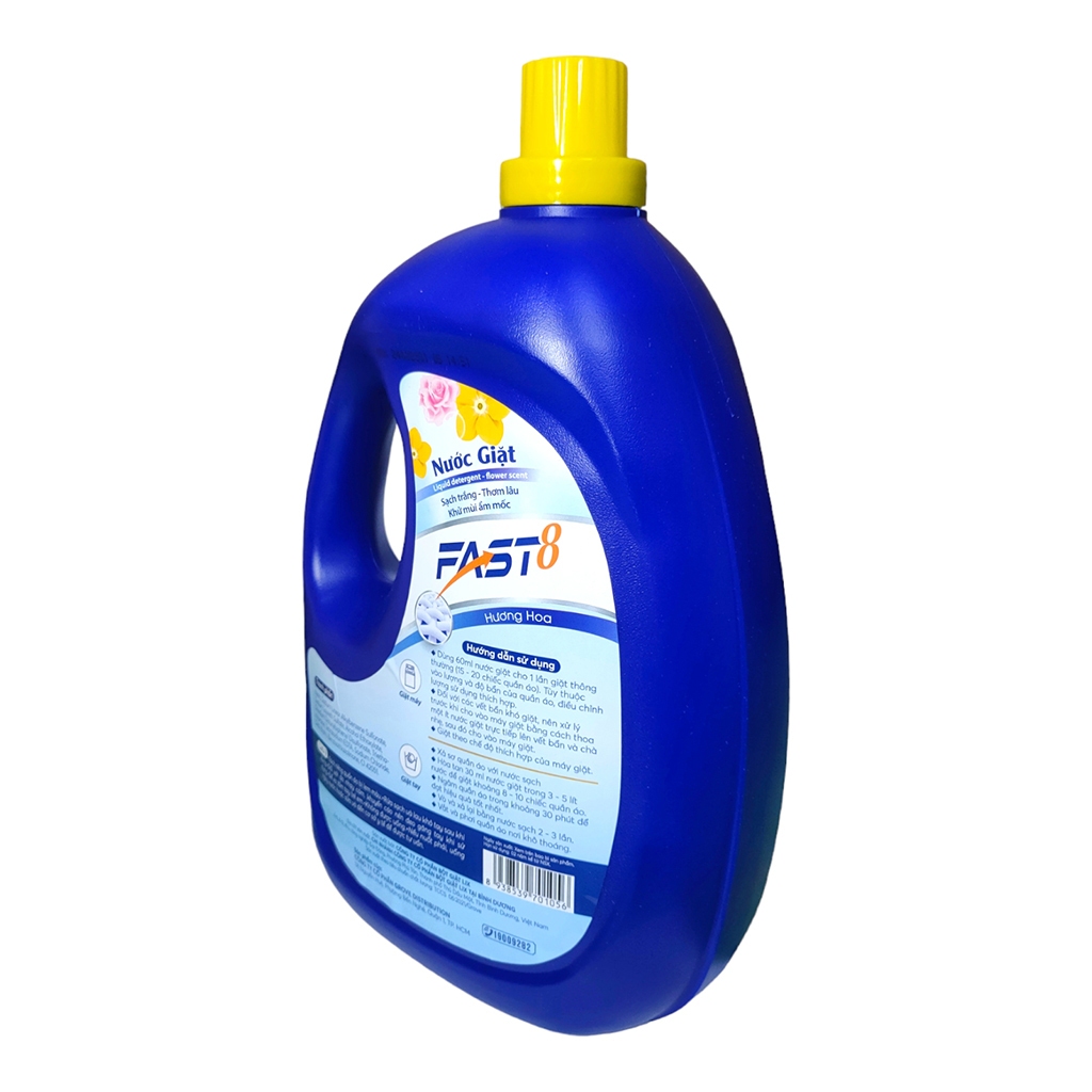 Nước Giặt Fast8 Hương Hoa 4 Lít Siêu Sạch Dùng Cho Máy Giặt Và Giặt Tay