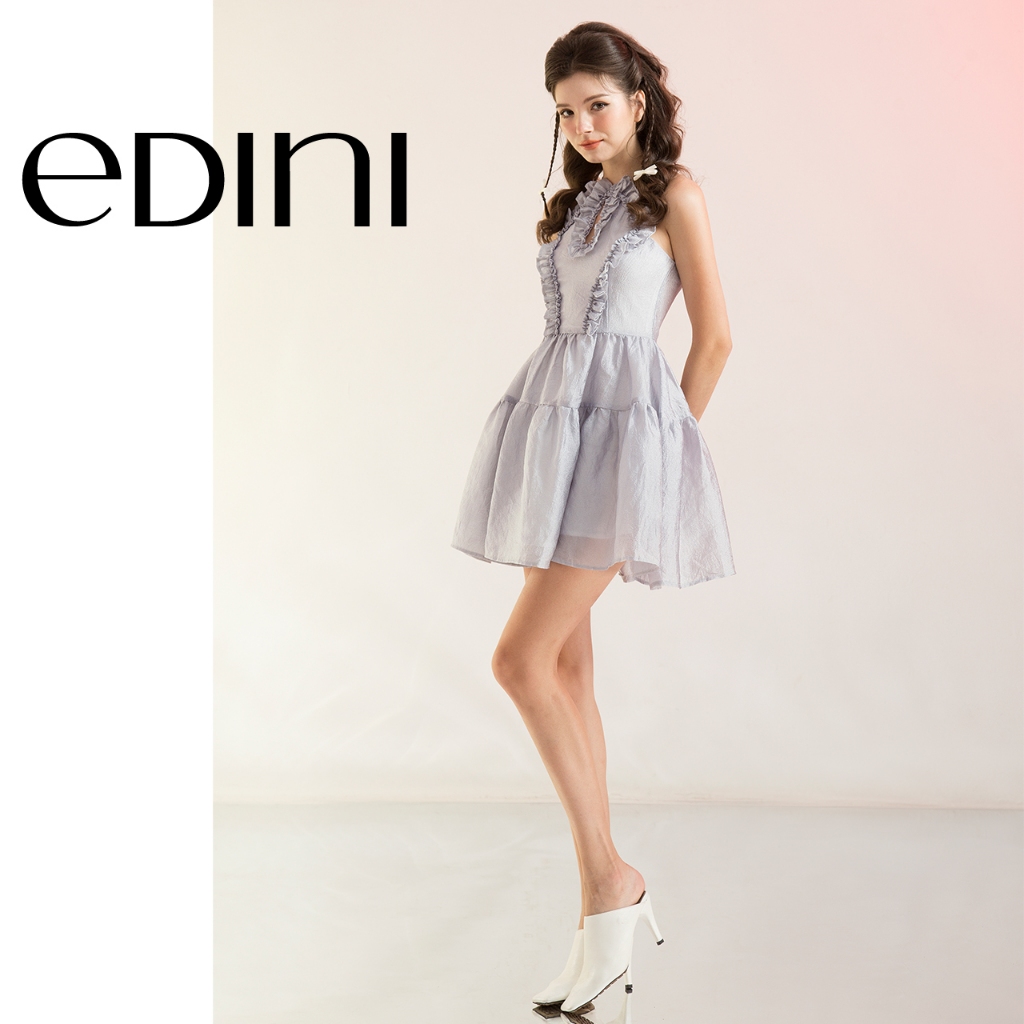 Đầm Dáng Ngắn Cổ Viền Bèo Tiểu Thư - EDINI - D1613