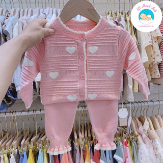 Đồ bộ len tim cho bé gái 5-13kg