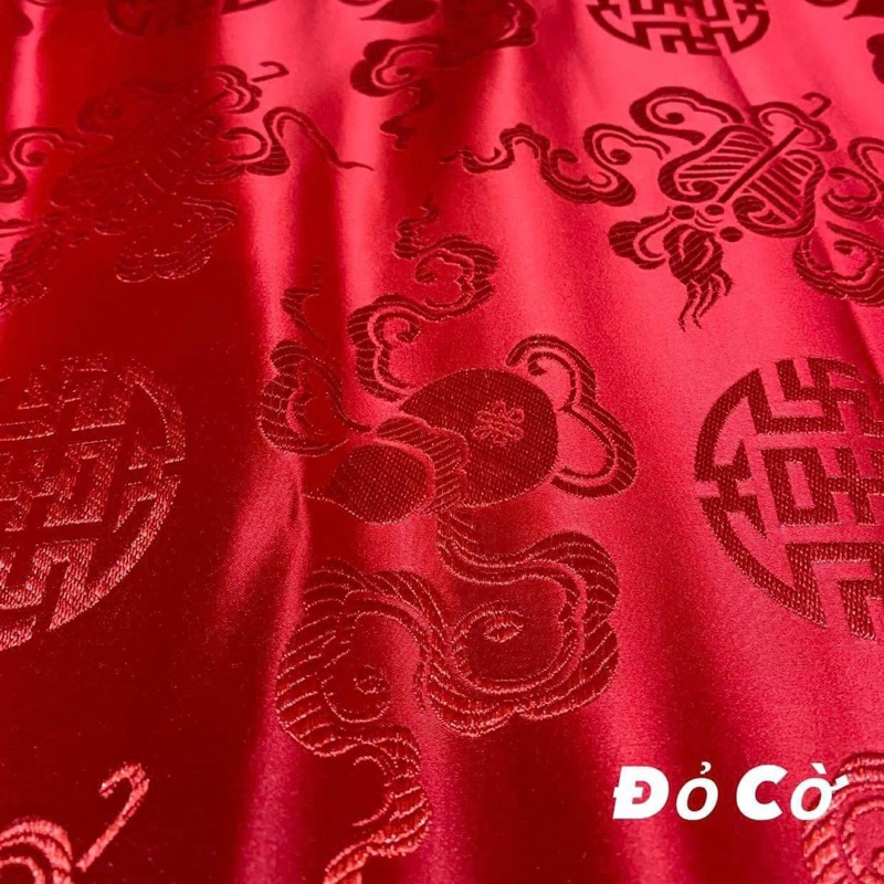 Vải gấm ba tiêu- khổ 75cm- may khăn áo hầu đồng