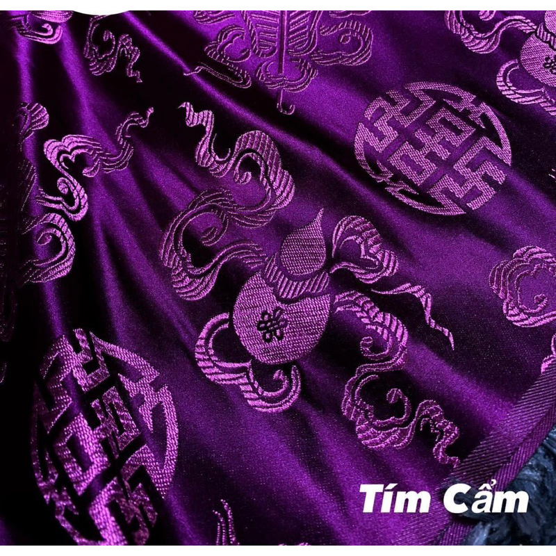 Vải gấm ba tiêu- khổ 75cm- may khăn áo hầu đồng