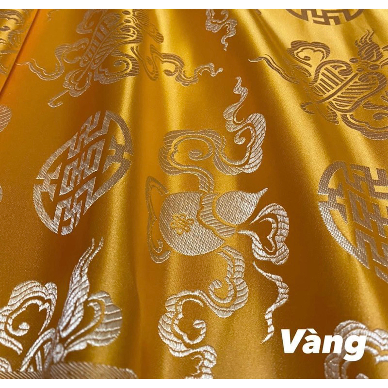 Vải gấm ba tiêu- khổ 75cm- may khăn áo hầu đồng