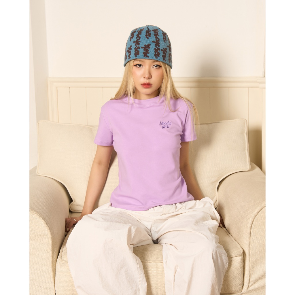 Áo Baby Tee thêu MOODIE GIRL chất thun co dãn | MOODIE Brand