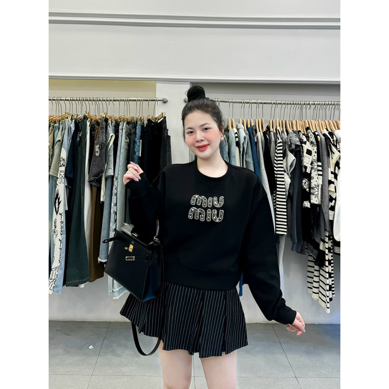 Áo nỉ miumiu đính đá