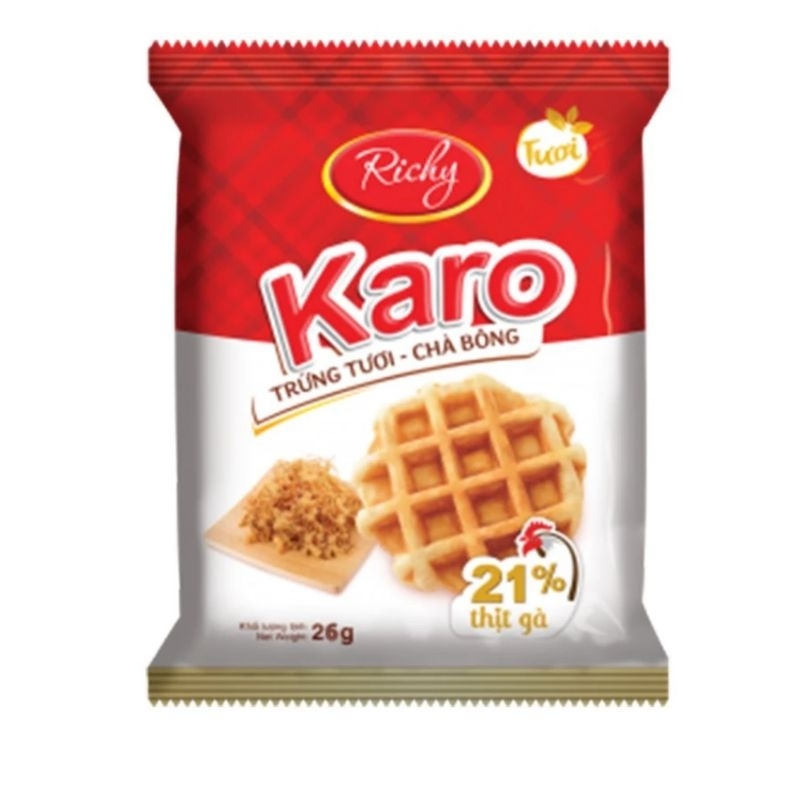 Túi 6 Chiếc Bánh Trứng Tươi Chà Bông KARO Richy/ Set 6 Chiếc Bánh Karo