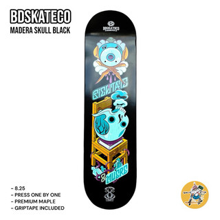 Ván trượt skateboard BDSKATECO MADERA SKULL BLACK 8.25