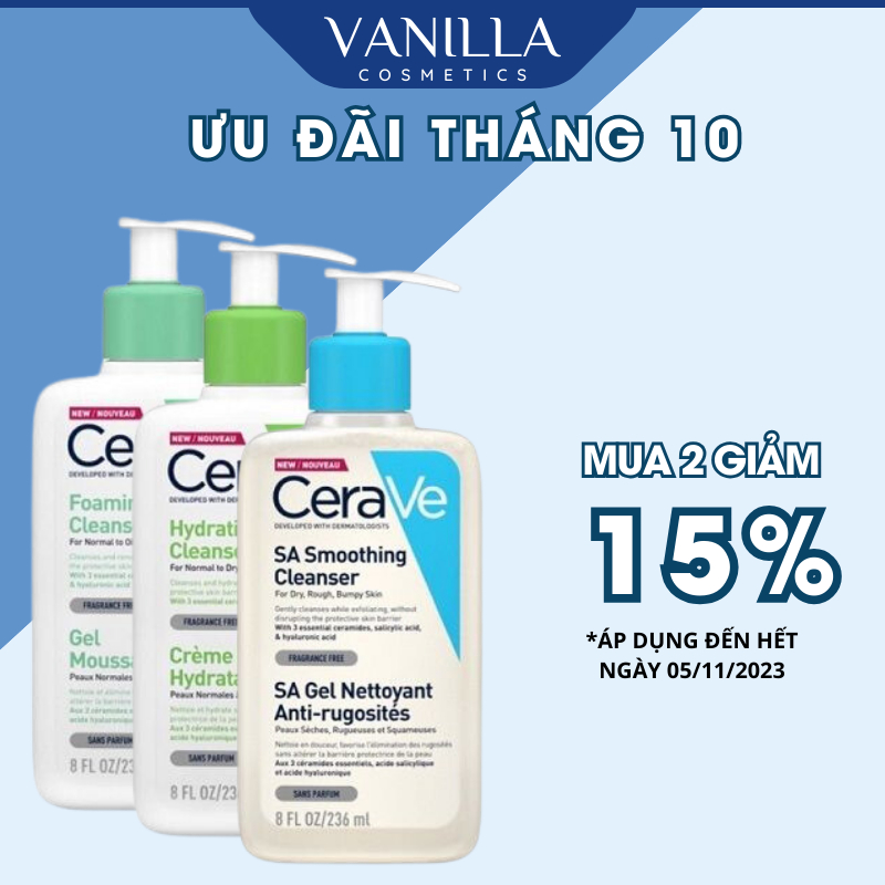 Sữa rửa mặt CERAVE , da dầu, da mụn, da khô, mọi loại da