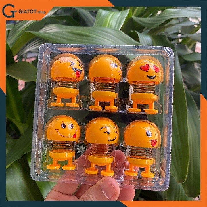 Set 6 thú nhún icon mini kèm hộp -Thú Nhún icon con lắc lò xo - Siêu Chất - Siêu Vui Emoji