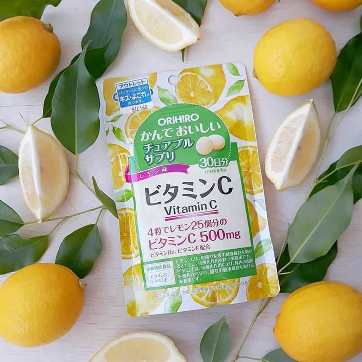 Viên uống Vitamin C Orihiro giúp sáng đẹp da và tăng cường sức đề kháng dạng túi 120 viên