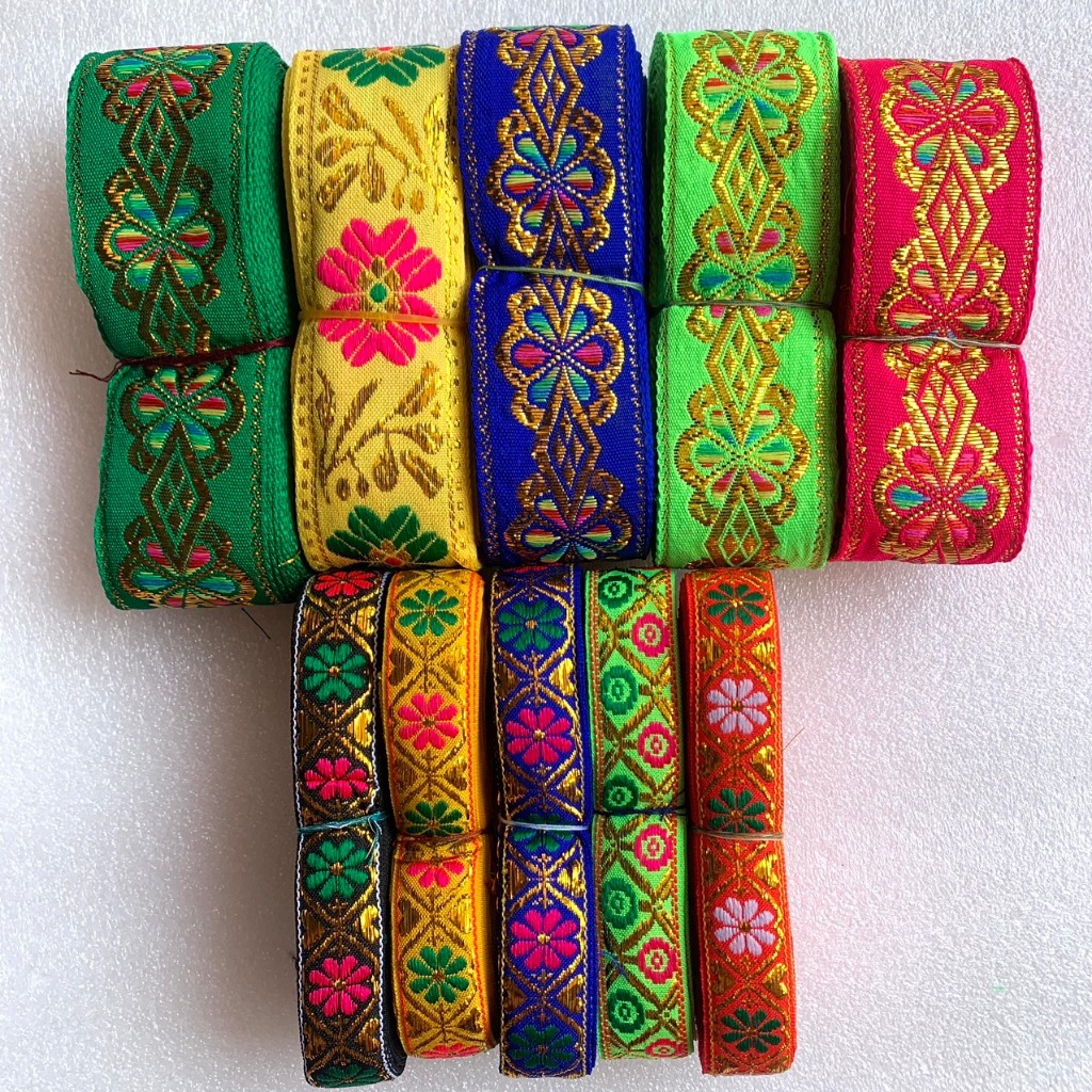 Ren vải thêu kim tuyến cuộn 7m