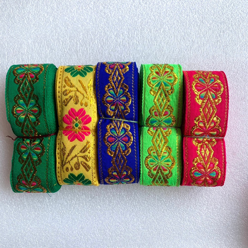 Ren vải thêu kim tuyến cuộn 7m