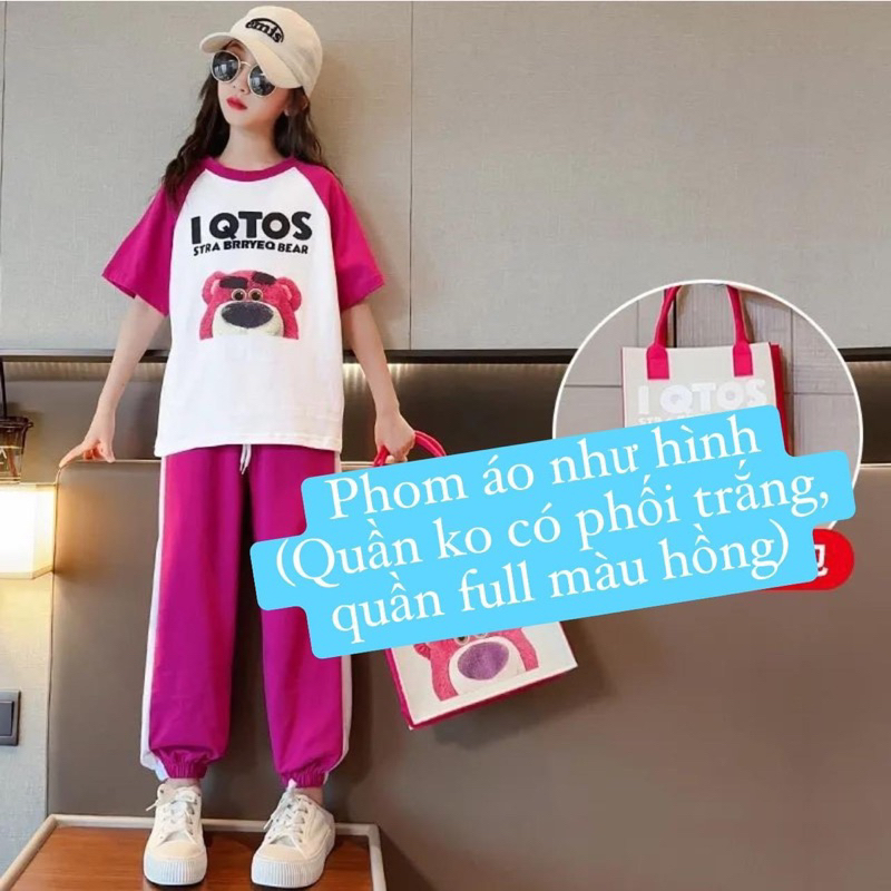 Bộ thun quần dài hình gấu dâu, mickey vải cực đẹp cho bé gái