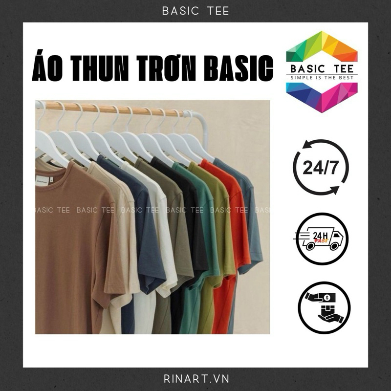 Áo thun trơn basic trẻ trung năng động | Basic Tee
