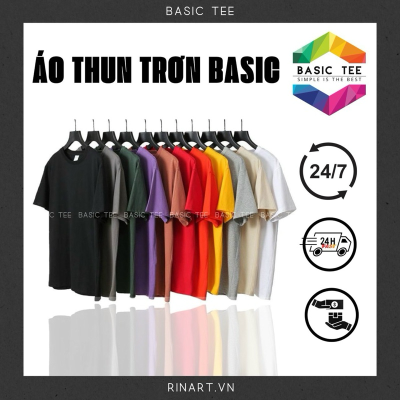 Áo thun trơn basic trẻ trung năng động | Basic Tee