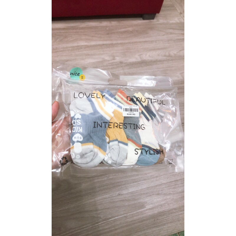Set 5 đôi tất lưới KidSock chống trơn cho bé
