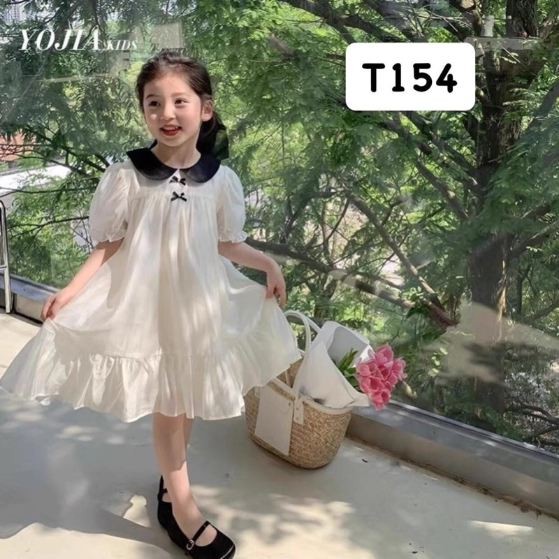 VÁY SUÔNG ĐUÔI CÁ PHỐI CỔ SEN CHO BÉ GÁI HÀNG QC