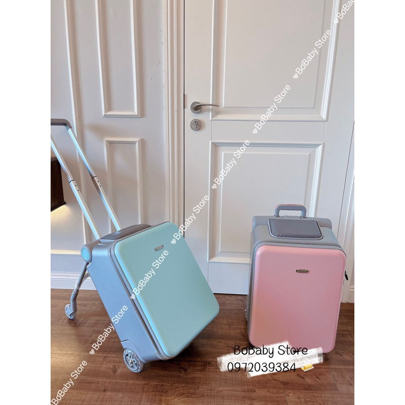 Vali xe đẩy 20 inch tặng kèm đai bảo vệ, đệm ngồi 3D, sticker sẵn hàng HCM, HN