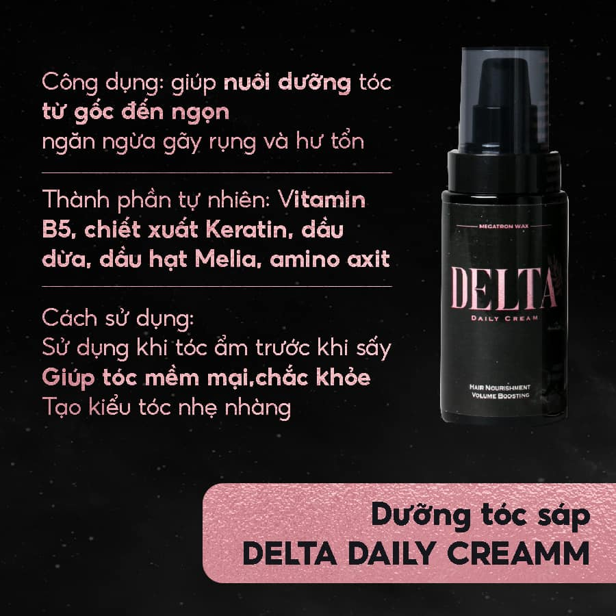Dưỡng tóc sáp Delta Daily Cream , giữ nếp tóc , tạo kiểu tóc