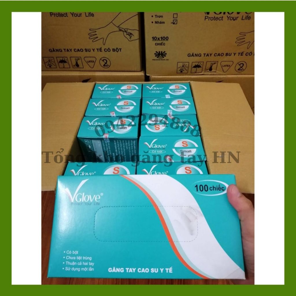 Găng tay y tế có bột, bao tay y tế có bột, găng tay cao su y tế hàng chính hãng