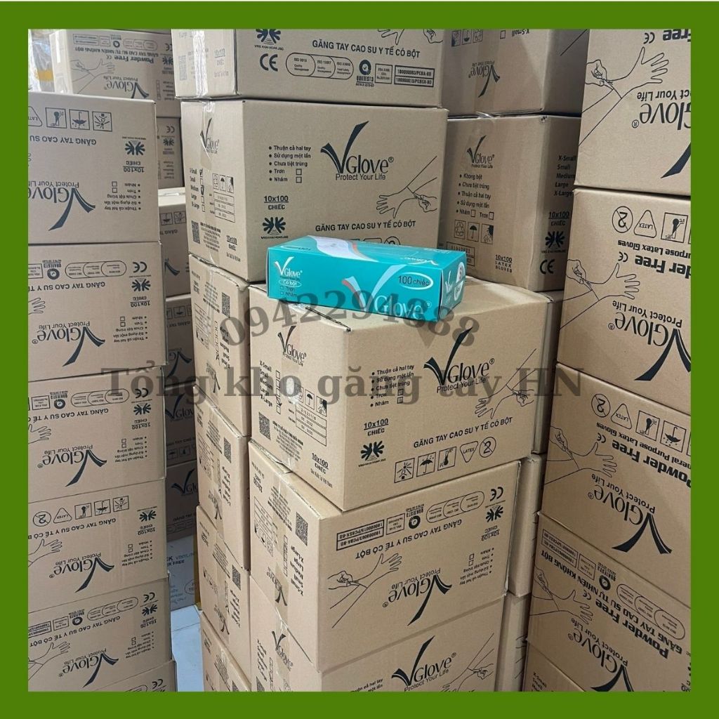 Găng tay y tế có bột, bao tay y tế có bột, găng tay cao su y tế hàng chính hãng