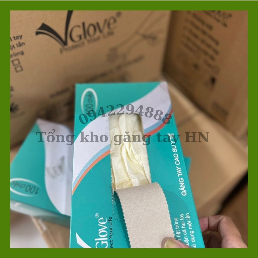 Găng tay y tế có bột, bao tay y tế có bột, găng tay cao su y tế hàng chính hãng